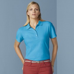 Plain Women's softstyle double piqué polo Gildan 177 GSM